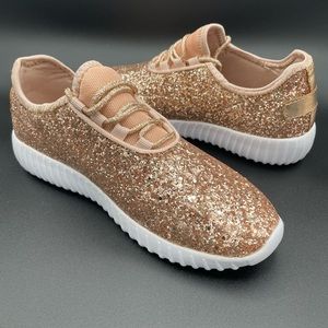 Rose Gold Glitter Sneakers